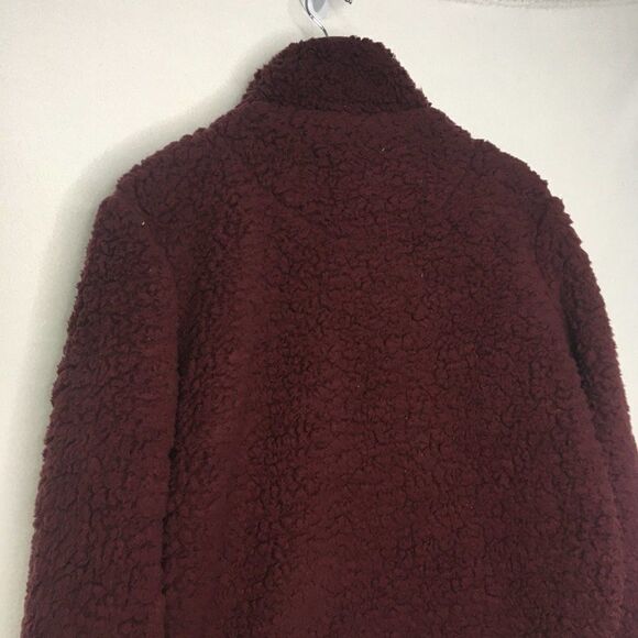 Thread & Supply Dark Red Sherpa  Pull Over 3/4 Zip Sz XS - Picture 10 of 13